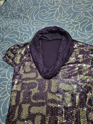 Blusa Morada Lentejuelas Fiesta