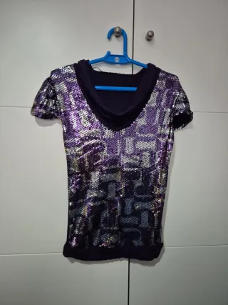Blusa Morada Lentejuelas Fiesta