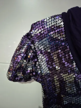 Blusa Morada Lentejuelas Fiesta