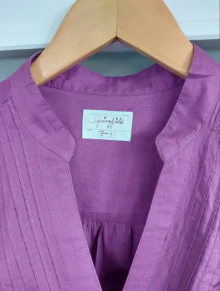 Springfield Talla S - Camisa Morada Algodón