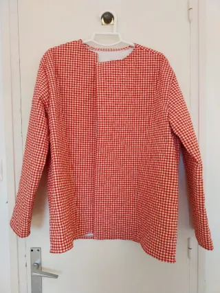 Blazer cuadros rojo y blanco