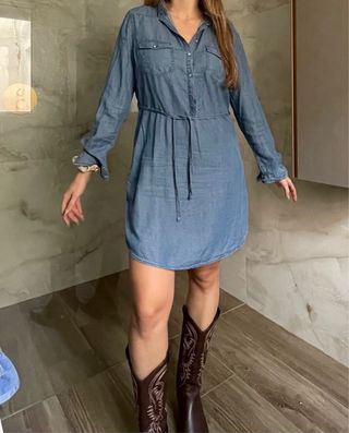 Vestido vaquero manga larga talla L