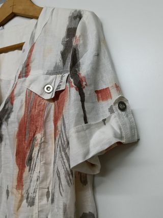 Vestido vintage 100% lino estampado