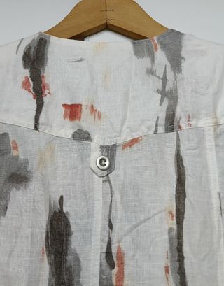 Vestido vintage 100% lino estampado