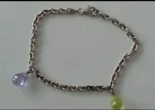 Pulseras de plata de ley con abalorios