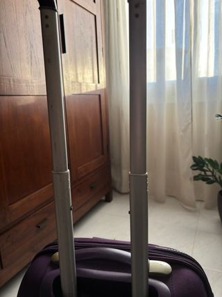 Maleta de cabina morada y plateada