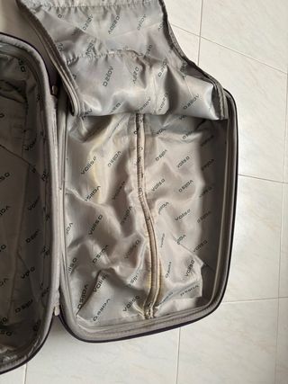 Maleta de cabina morada y plateada