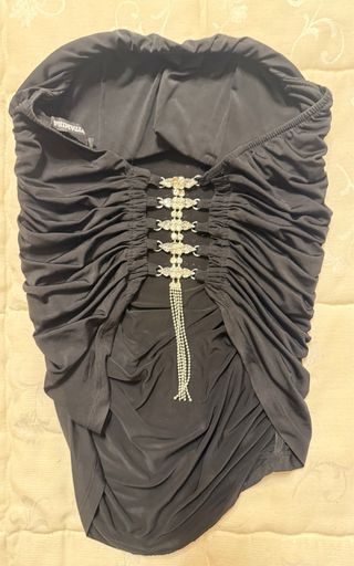 Camiseta Fiesta Negra Drapeada