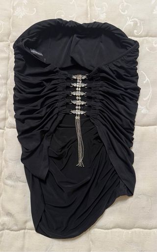 Camiseta Fiesta Negra Drapeada