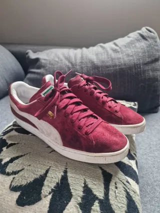 Zapatillas Puma Suede Mujer Burdeos/Blanco