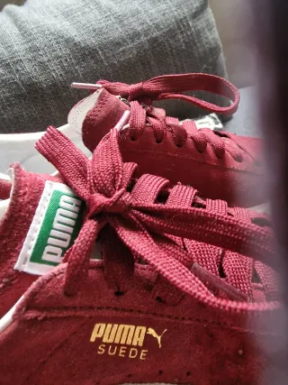 Zapatillas Puma Suede Mujer Burdeos/Blanco