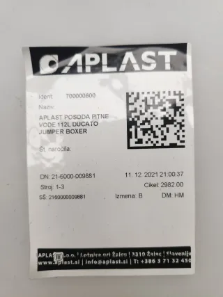 Deposito agua limpia para Ducato, Jumper y Boxer