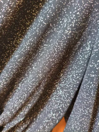 Blusa fiesta brillo negra y plata