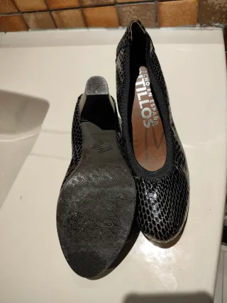 Zapatos marca pitillos piel negro/plata