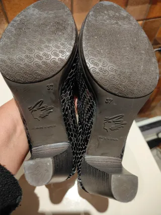 Zapatos marca pitillos piel negro/plata