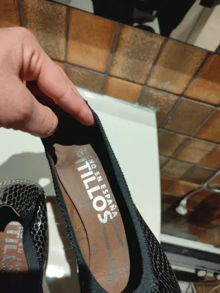 Zapatos marca pitillos piel negro/plata