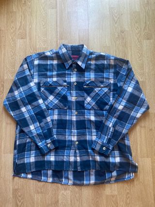 Camisa de cuadros azul y blanco. Algodón.