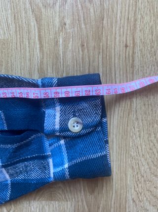 Camisa de cuadros azul y blanco. Algodón.