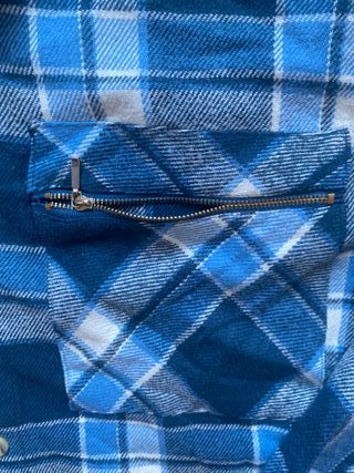 Camisa de cuadros azul y blanco. Algodón.