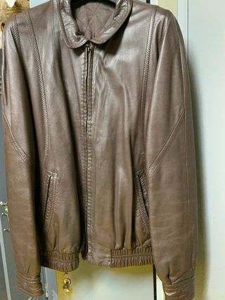 Cazadora Piel Marrón Talla L