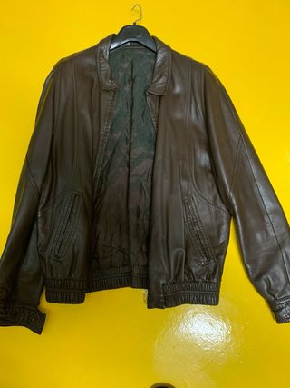 Cazadora Piel Marrón Talla L