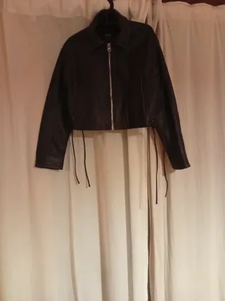 Chaqueta polipiel M marrón envejecido
