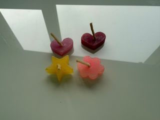 4 Velitas Miniatura Corazón Estrella Flor