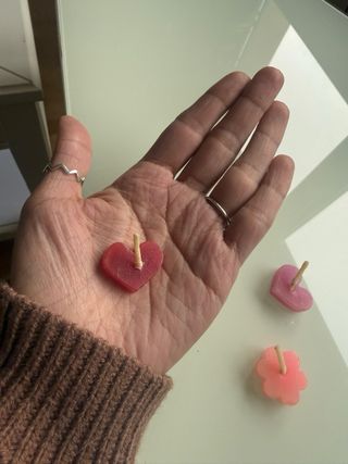 4 Velitas Miniatura Corazón Estrella Flor