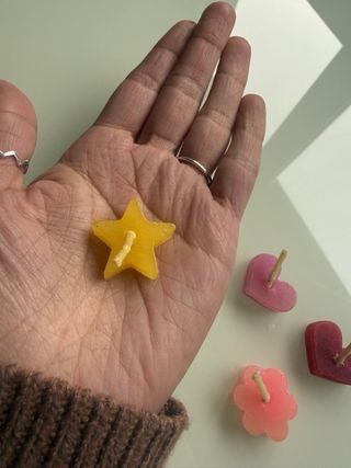 4 Velitas Miniatura Corazón Estrella Flor