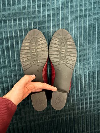 Zapato Pitillo T42 Mujer Rojo/Marrón