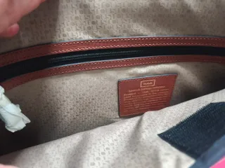 Maletín ordenador Tous beige y marrón