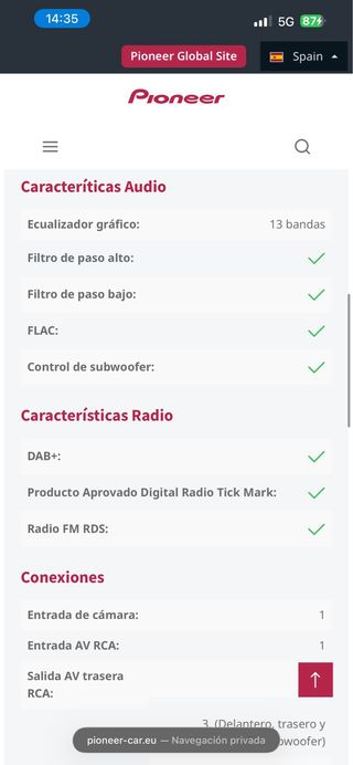 Radio Pioneer CarPlay Android Auto SPH-DA77DAB