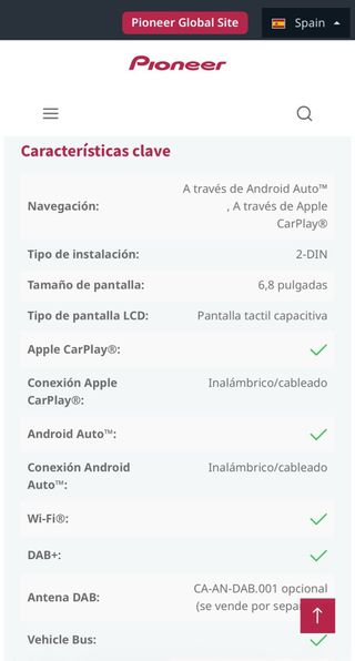 Radio Pioneer CarPlay Android Auto SPH-DA77DAB