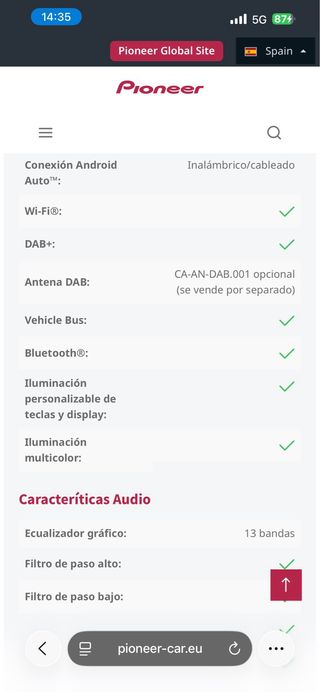 Radio Pioneer CarPlay Android Auto SPH-DA77DAB