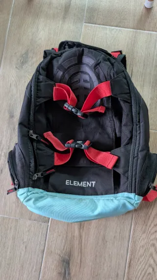 Mochila Element Negra y Turquesa