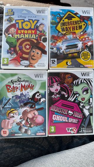 Lote 4 Juegos Wii: Toy Story, Emergency Mayhem, Bi