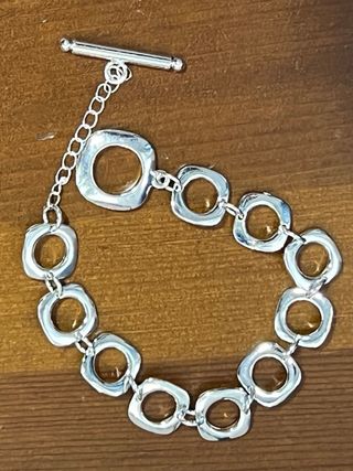Spettacolare bracciale in argento con maglie quadrate