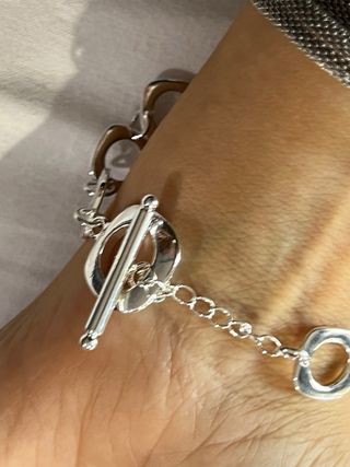 Spettacolare bracciale in argento con maglie quadrate