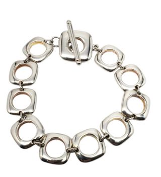 Spettacolare bracciale in argento con maglie quadrate