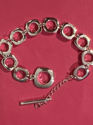 Spettacolare bracciale in argento con maglie quadrate