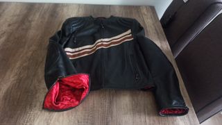 Cazadora Piel Ovina Vintage Negra