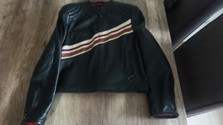 Cazadora Piel Ovina Vintage Negra