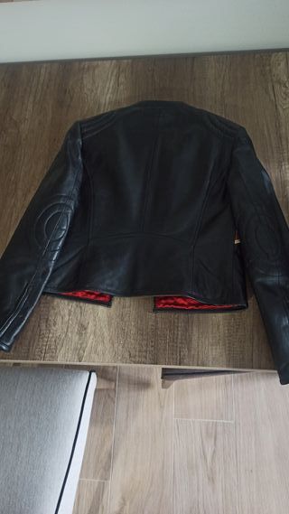 Cazadora Piel Ovina Vintage Negra