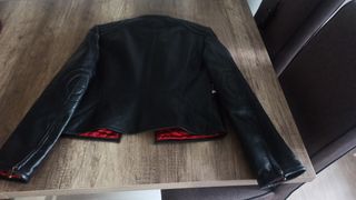 Cazadora Piel Ovina Vintage Negra