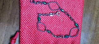 Bracciale antico donna con perline verdi