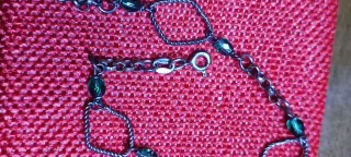 Bracciale antico donna con perline verdi