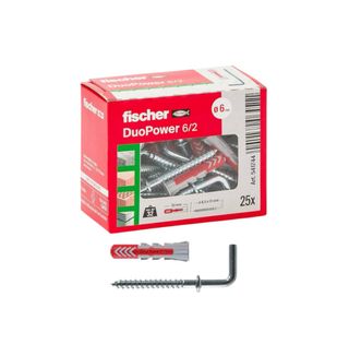 Set 25 piezas Taco / Gancho FISCHER 6 mm.