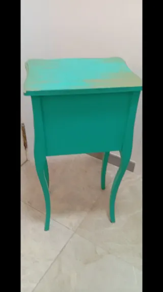 Mueble auxiliar azul turquesa con cajones