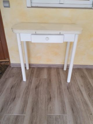Mesa de cocina extensible blanca