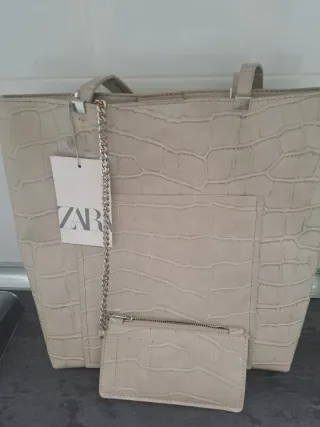 Bolso Zara Beige Nuevo con etiqueta